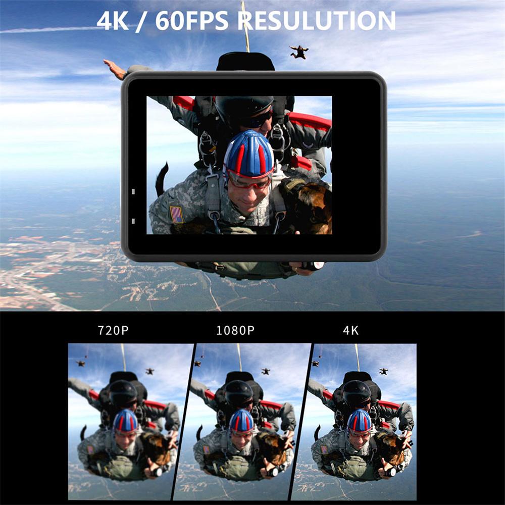 Camera hành động 4K Ultra HD Double 2.0 '' IPS LCD WiFi 16MP 30M Go Waterproof Pro Sport DV Máy ảnh video mũ bảo hiểm với điều khiển từ xa