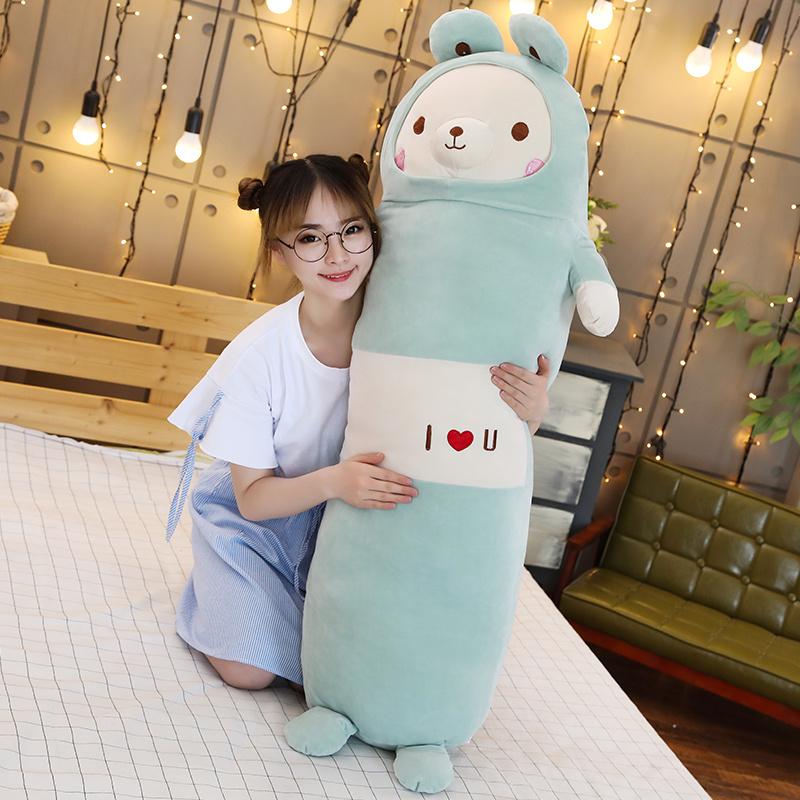 Sang Trọng Động Vật Cát Lợn Chó Gấu Vịt Sáng Tạo Dài Mềm Mại Sáng Tạo Tôi Yêu Bạn Gối Trẻ Em Ngủ Gối Nhồi Bông người Yêu Quà Tặng
