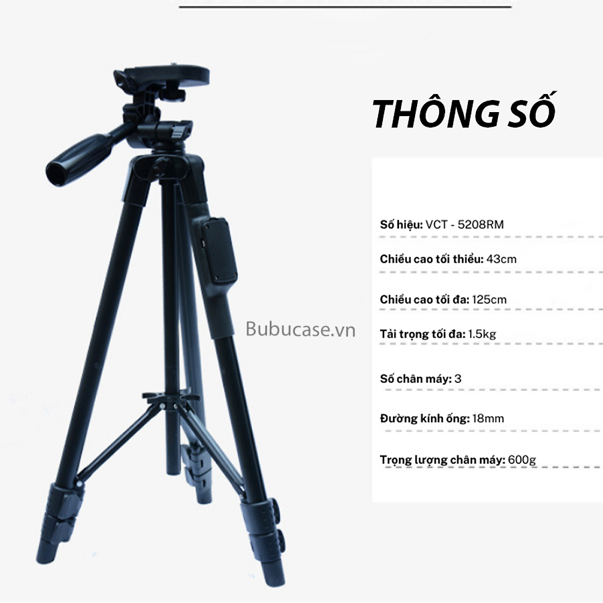 Chân Máy Ảnh, Tripod Chất Liệu Nhôm Cao Cấp - Gọn Nhẹ, Chắc Chắn