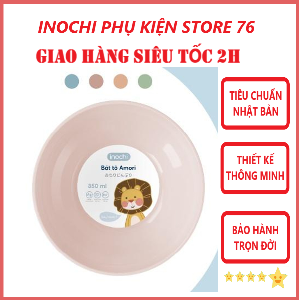 Bát Ăn Amori Sản Xuất Theo Tiêu Chuẩn Xuất Nhật Chất Liệu Nhựa Nguyên Sinh Đảm Bảo An Toàn Tuyệt Đối Cho Người Sử Dụng- Chính Hãng inochi ( Tặng kèm khăn lau pakasa)