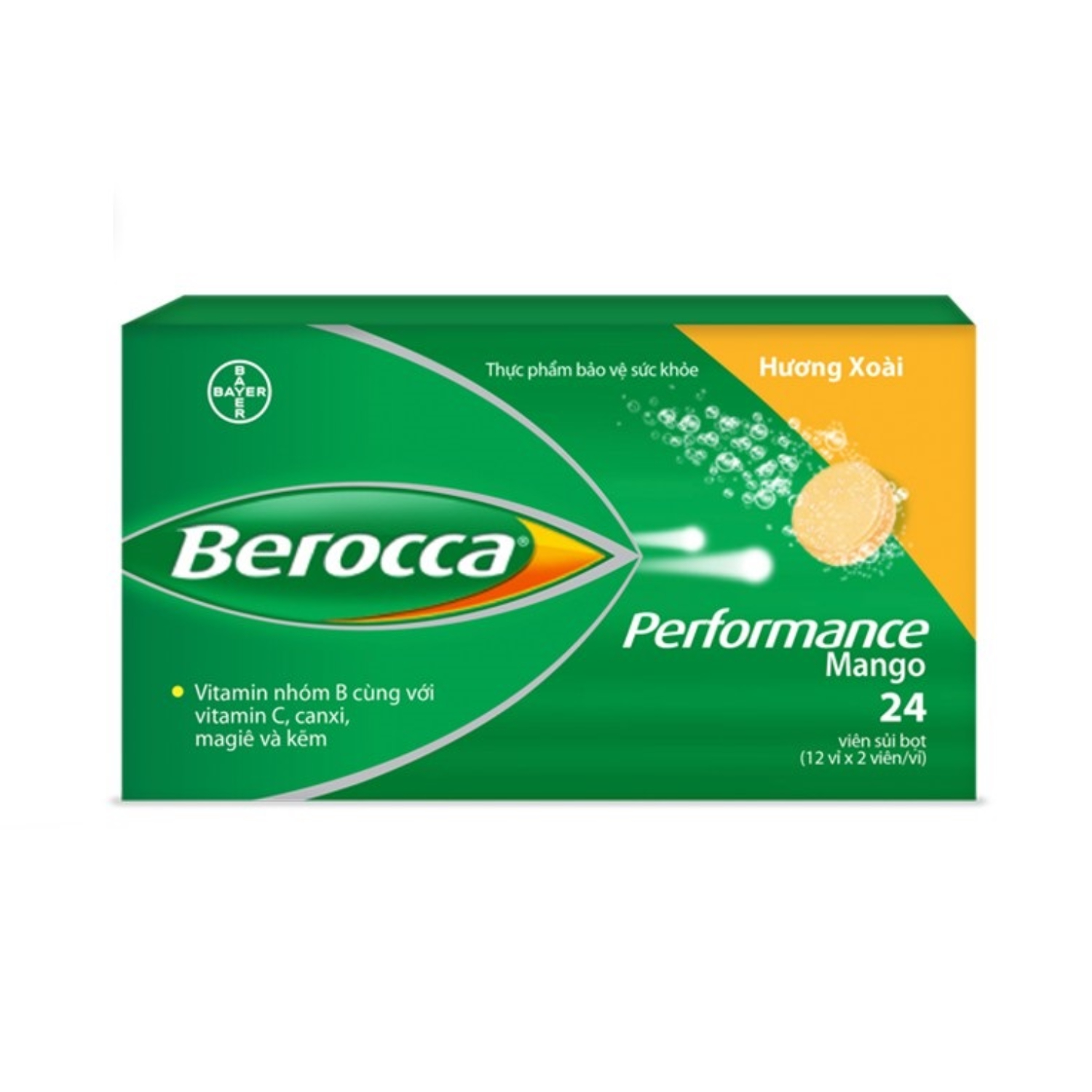 Viên sủi bổ sung Vitamin Berocca Performance Mango 24 Viên