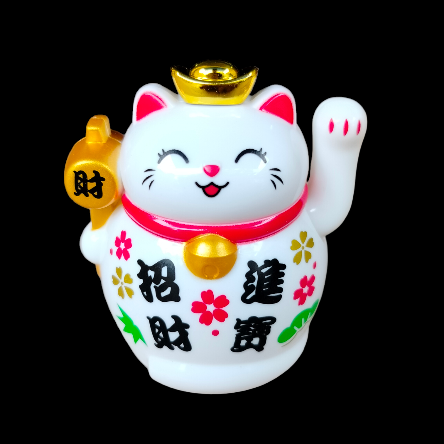 MÈO THẦN TÀI, MÈO MAY MẮN MANEKI NEKO THỎI VÀNG NĂNG LƯỢNG MẶT TRỜI CAO 5CM