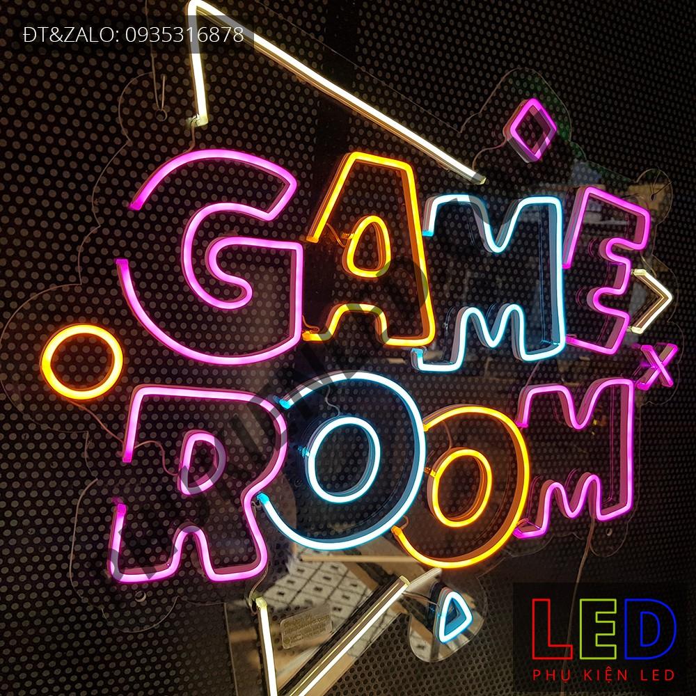 Đèn Led Neon Chữ GAME ROOM Nhiều Màu - GAME ROOM LED Neon Sign, Đèn Led Neon Game Trang Trí Phòng Game