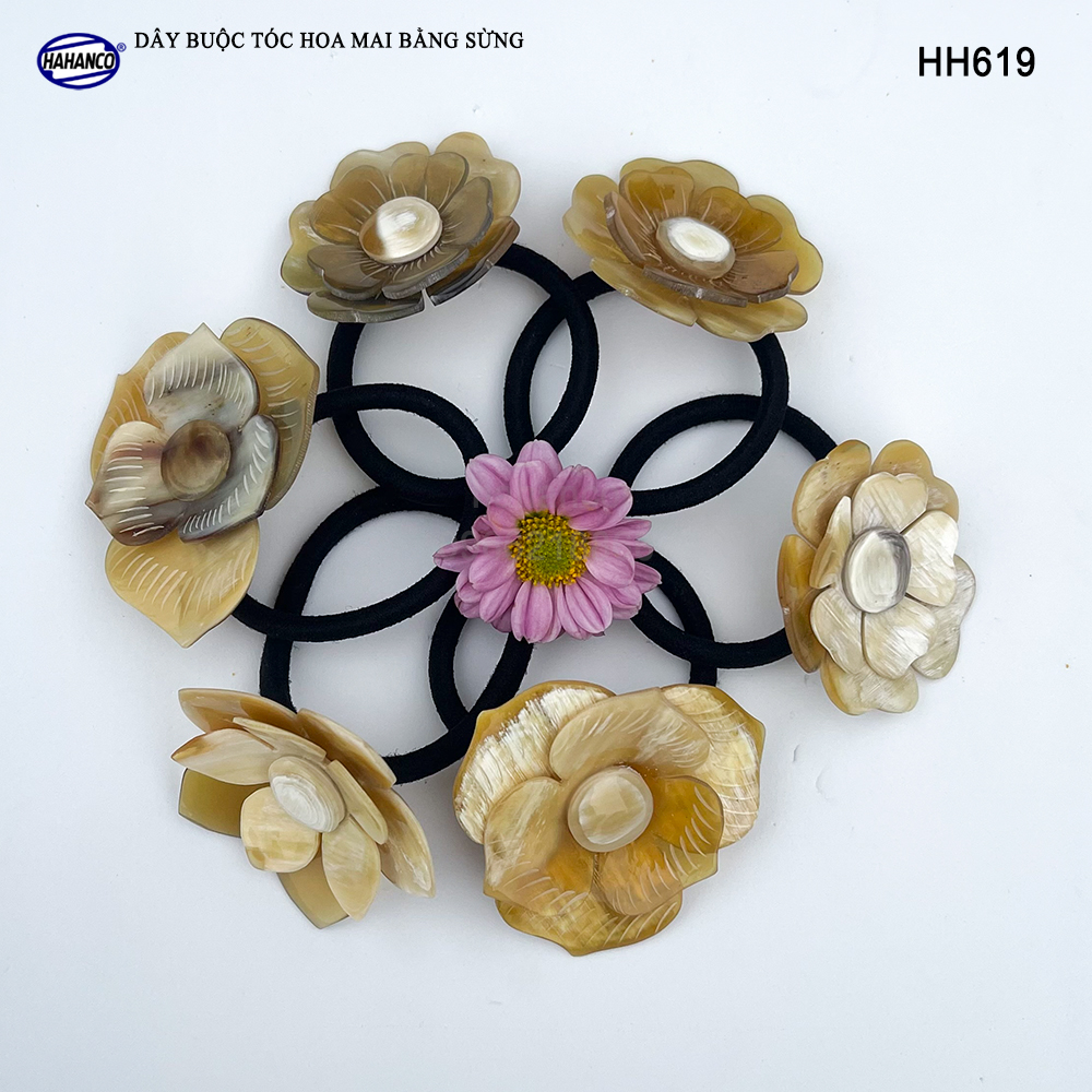 Dây cột tóc hoa mai bằng sừng - phụ kiện tóc độc lạ phong cách Hàn Quốc - handmade đẹp - HH619