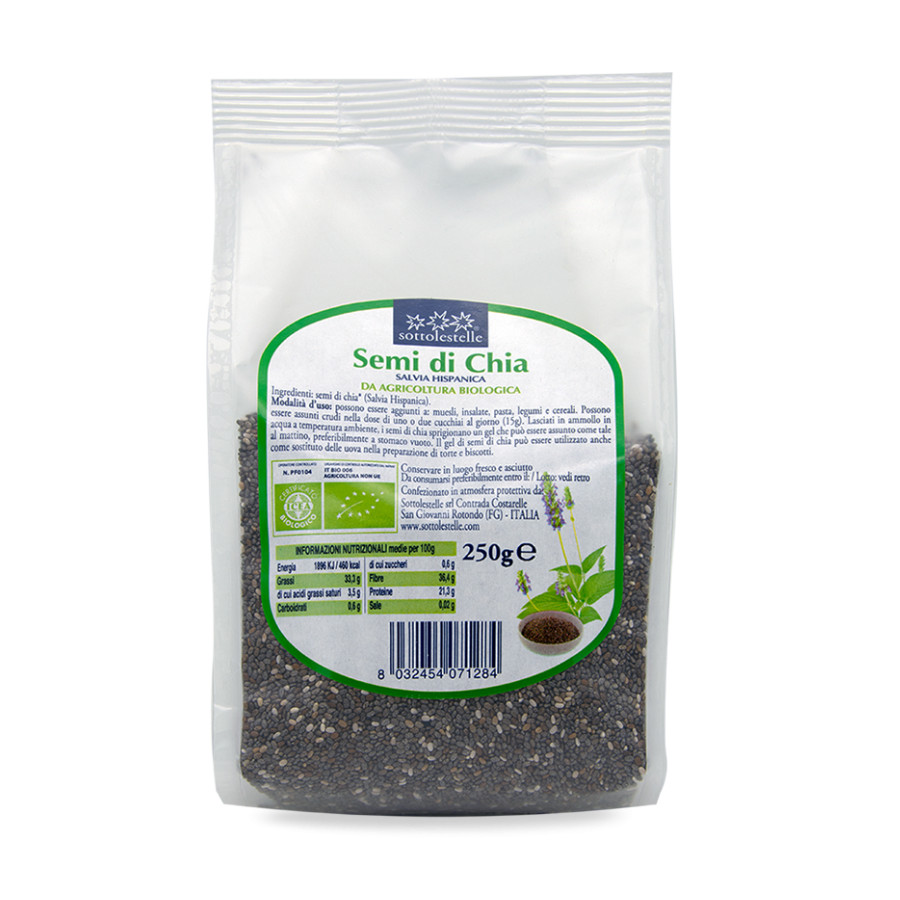 Hạt Chia hữu cơ 250g Sottolestelle Organic Chia Seeds