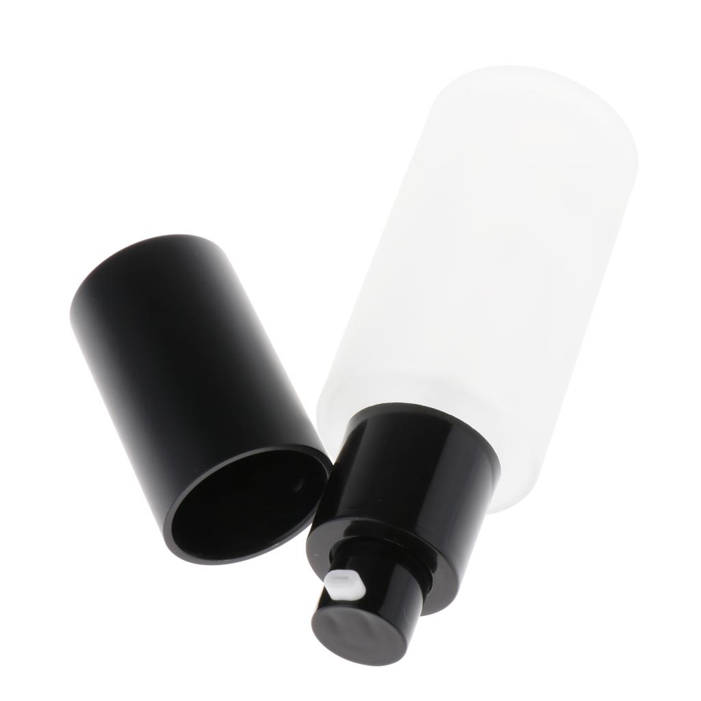 2pcs Leakproof Glass Pump Bottle for Face Cream Toiletries Lotion Container