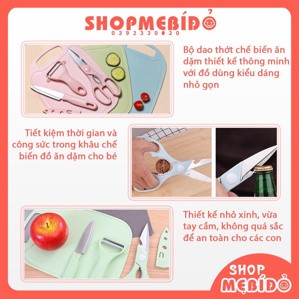 Bộ Dao Thớt Bào Chế Biến Ăn Dặm Cho Bé Hàng Loại 1 Thớt Dày Shop Mẹ Bí Đỏ AD63