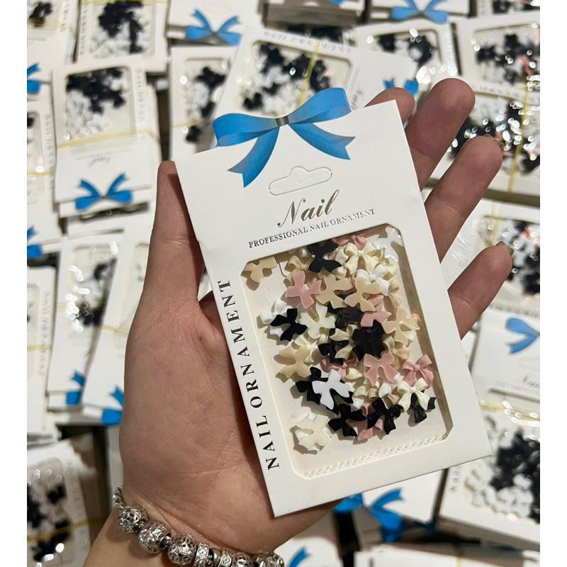 Set Nơ Mix Màu Phụ Kiện Trang Trí Móng Nhựa, Dễ Dàng Sử Dụng, Tạo Mẫu Nail Art Độc Đáo, Đa Dạng Màu Sắc Làm Nail Nữ