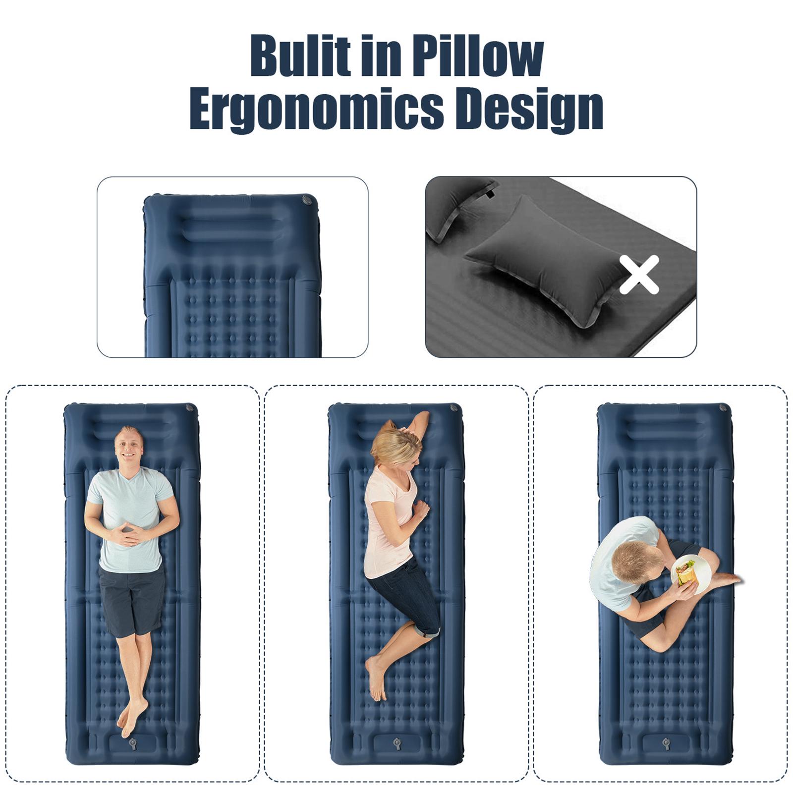 Inflatable Sleeping Pad Extra Thick 4 Inch Sleeping Pad Mat Air Mattress with Built-in Pump for Camping Backpacking Hiking Traveling Tent