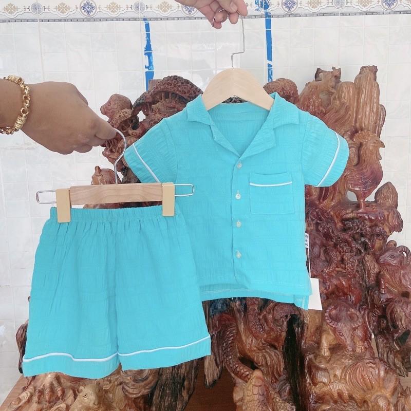 Mẫu sơ mi đũi cho bé