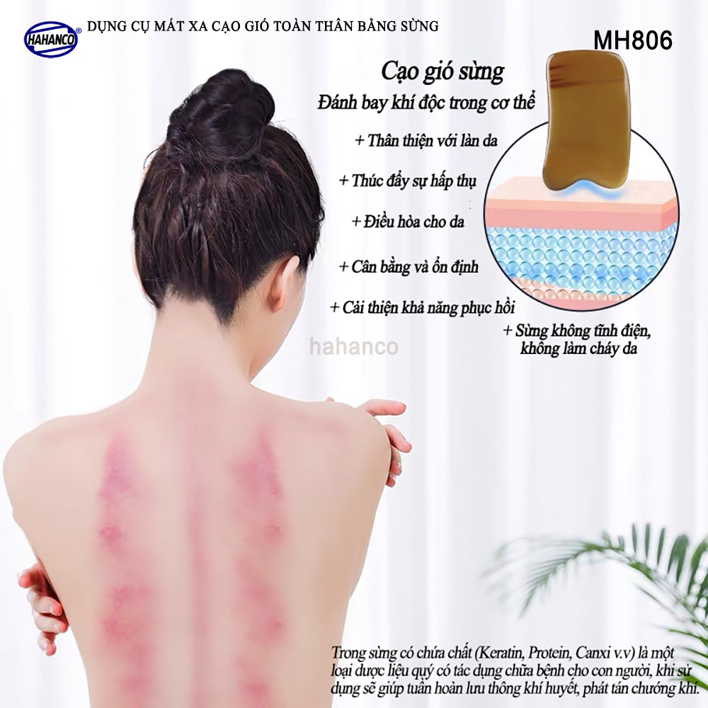 Dụng cụ Mát xa Cạo gió sừng làm mịn da mặt và toàn thân - MH806 - Chăm sóc sức khỏe