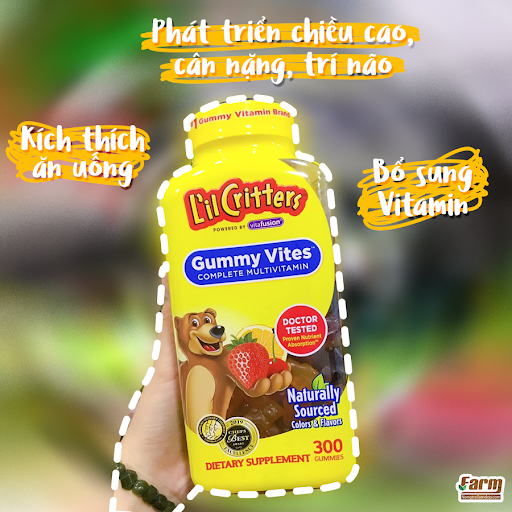 Vitamin tổng hợp cho trẻ L'il Critters Gummy Vites Daily Mỹ chứa vitamin và khoáng chất hỗ trợ miễn dịch, mắt, chống oxy hóa và tăng sức khỏe tổng thể - QuaTangMe Extaste