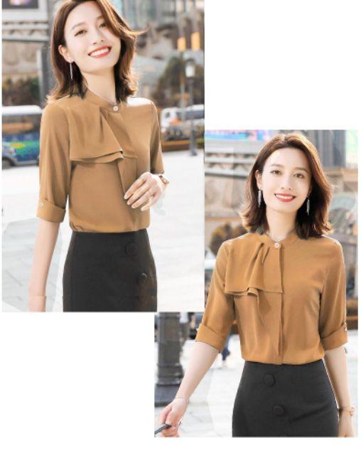 ÁO SƠ MI CÔNG SỞ TAY LỠ PHỐI BÈO