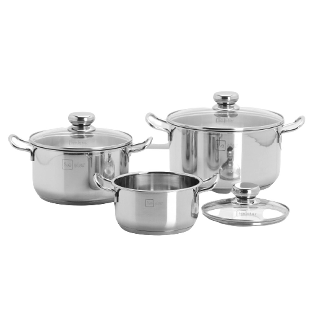 Nồi Inox 430 Fivestar Standard 3 Đáy Nắp Kính- Nồi Luộc Gà Cao Cấp Đủ Các Kích Thước- Dùng Được Các Loại Bếp- Hàng Chính Hãng