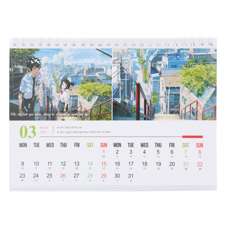 Lịch Bàn 2020 Angia Art - Your Name