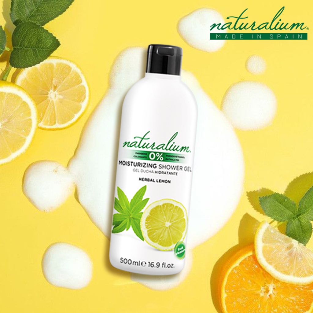 Sữa tắm dưỡng ẩm NATURALIUM hương chanh 500ml giúp làm sạch da, vi khuẩn, ngăn ngừa lão hoá và làm đều màu da