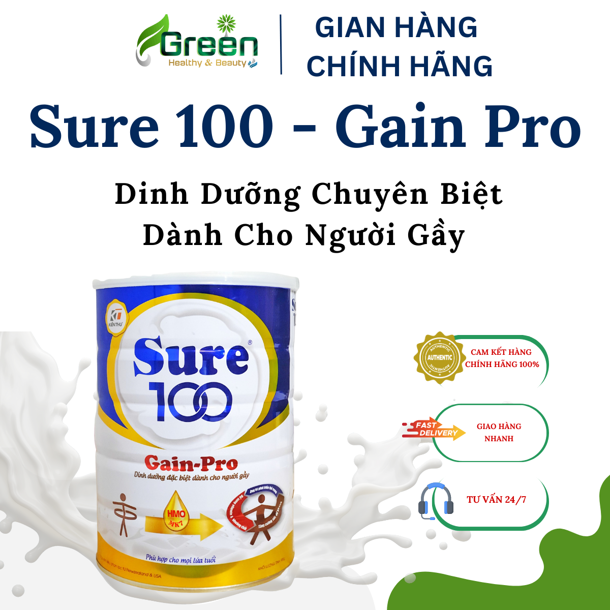 Sữa SURE 100 - GAIN PRO: Bổ sung dinh dưỡng cho người gầy