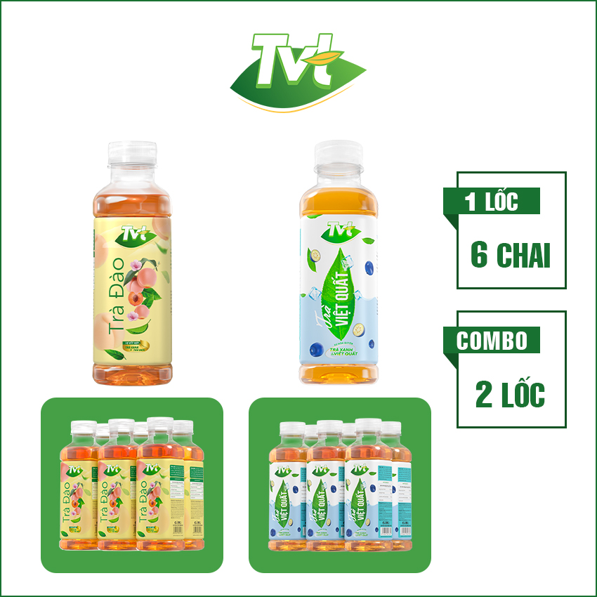 TVT trà Đào trà Việt Quất tinh chất trà xanh, trà đen, chống oxy hóa, thanh nhiệt giải phóng độc tố cơ thể