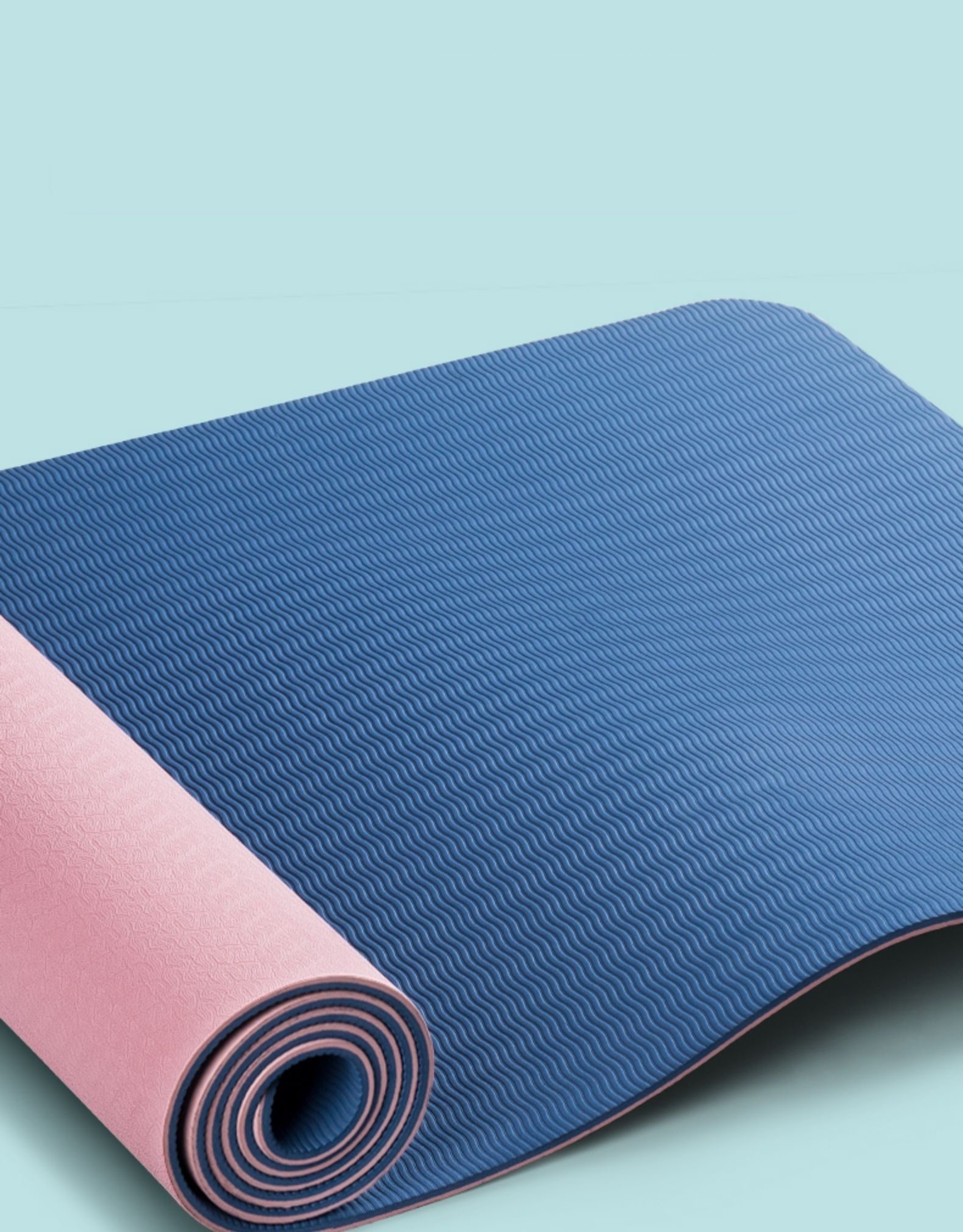 Thảm tập Yoga định tuyến TPE dày 6mm chống trơn trượt - Tặng kèm túi đựng và dây buộc (hồng)