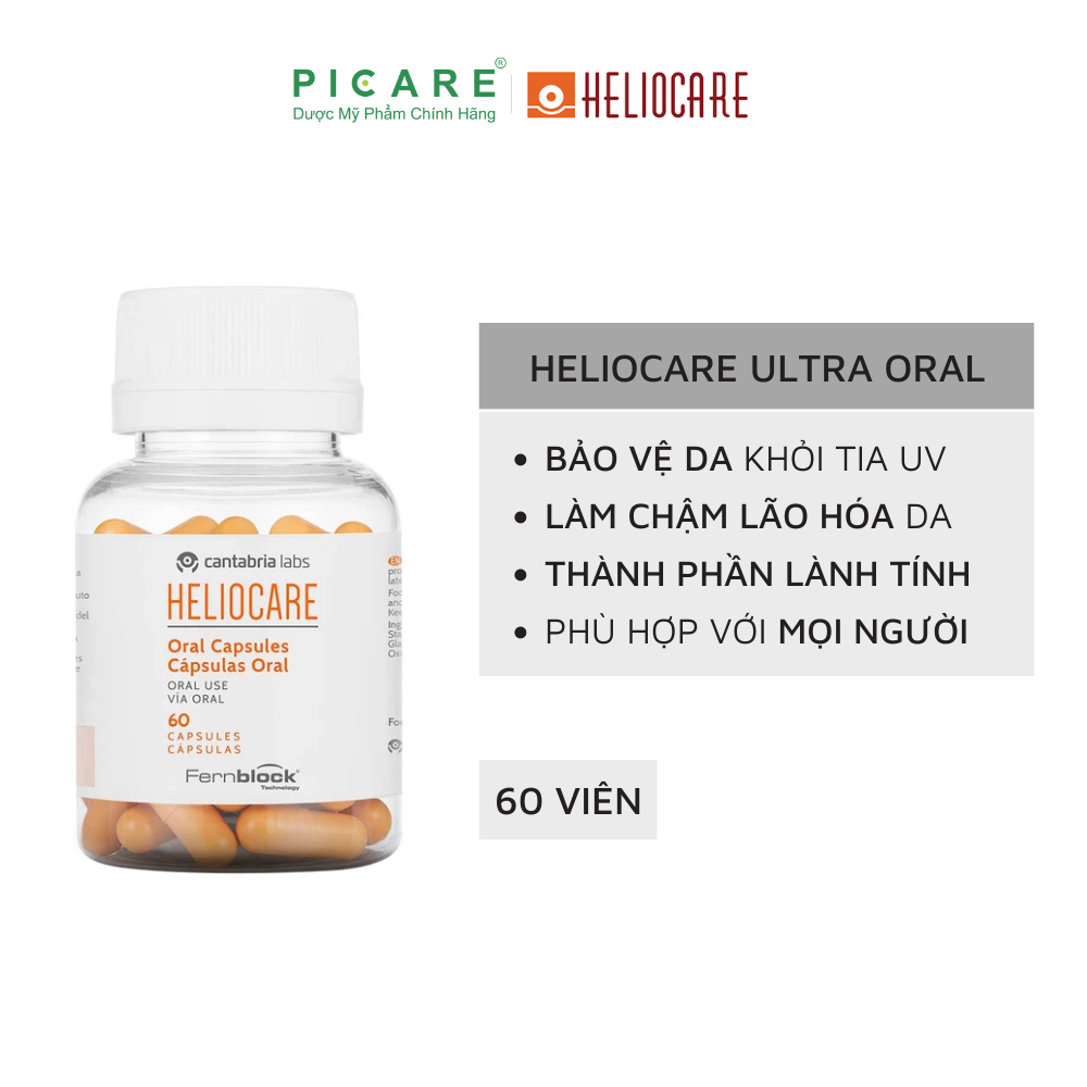 Heliocare Oral Viên Uống Chống Nắng Ngừa Lão Hóa 60 viên