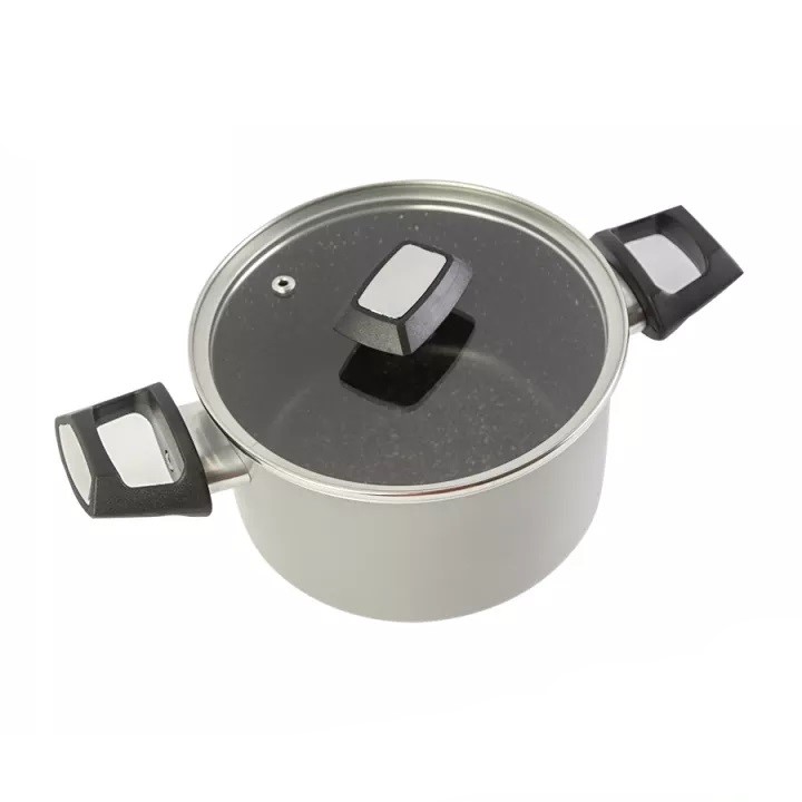 Nồi Easy Seoulcook 20 cm đáy từ chống dính vân đá cao cấp Hàn Quốc, dùng được tất cả các loại bếp / Induction