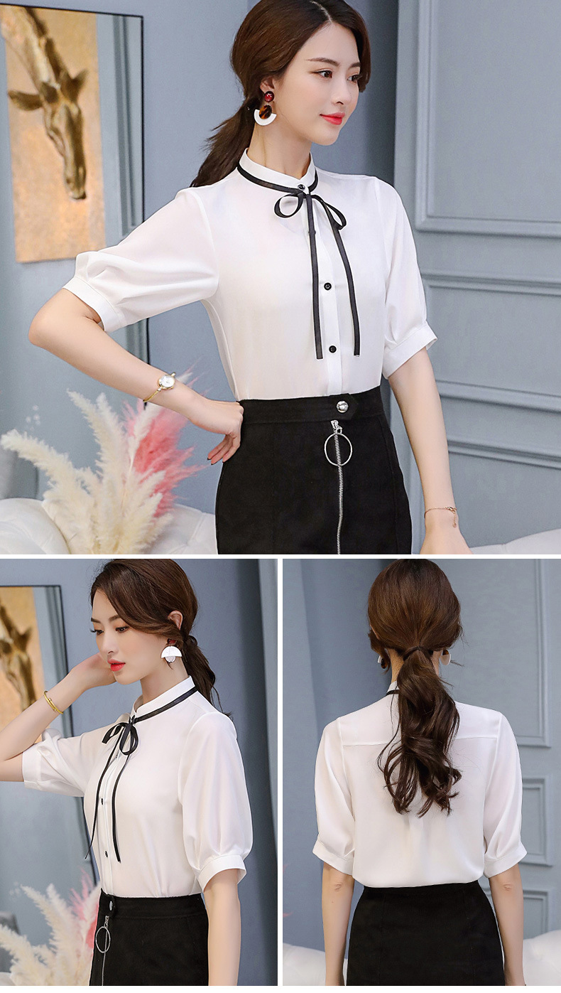 Áo kiểu chất kate lụa tay lỡ cổ trụ thời trang công sở cho phái nữ S45
