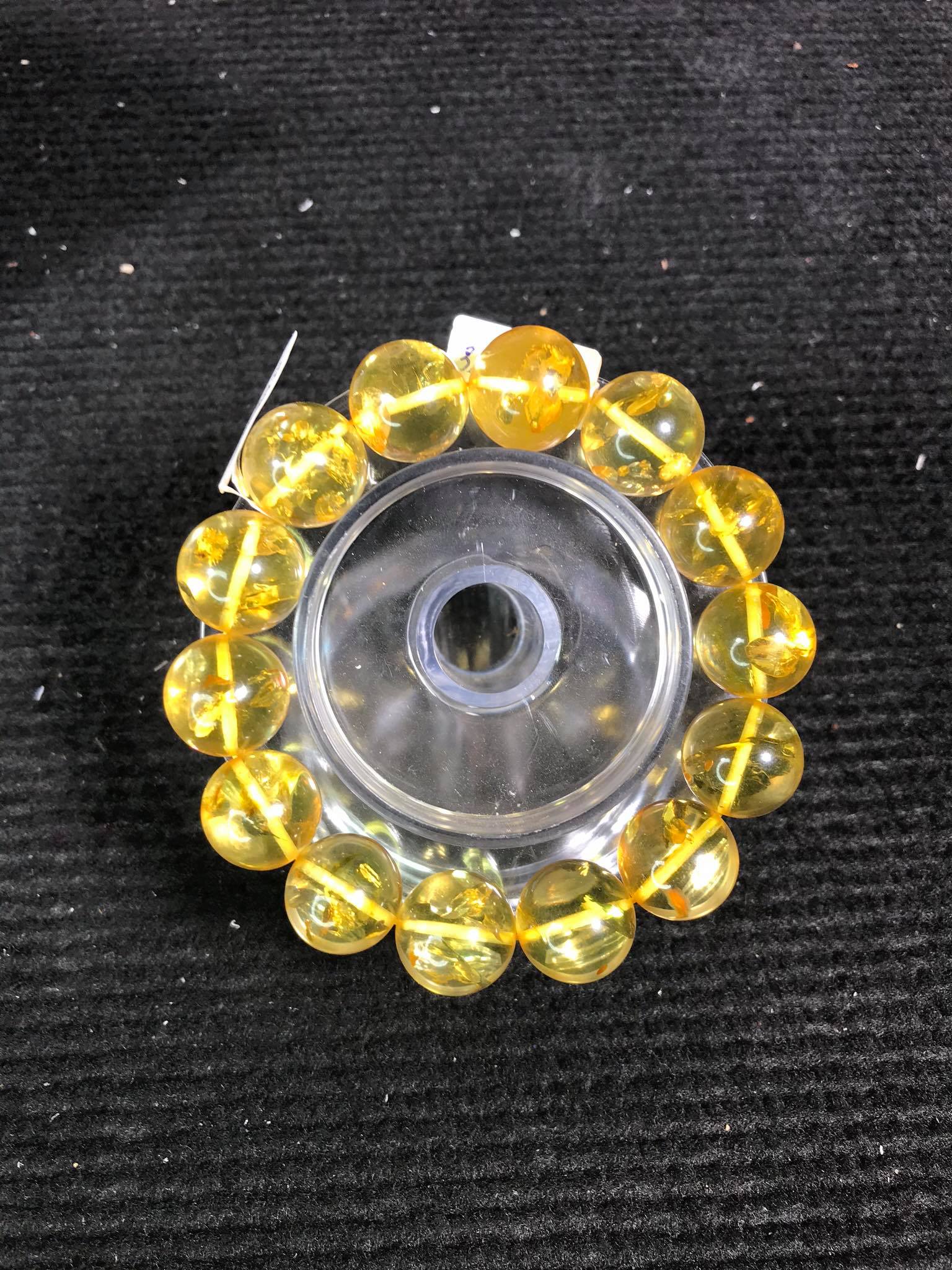 Vòng Tay Hổ Phách Đĩa Tự Nhiên Thiên Nhiên 15mm