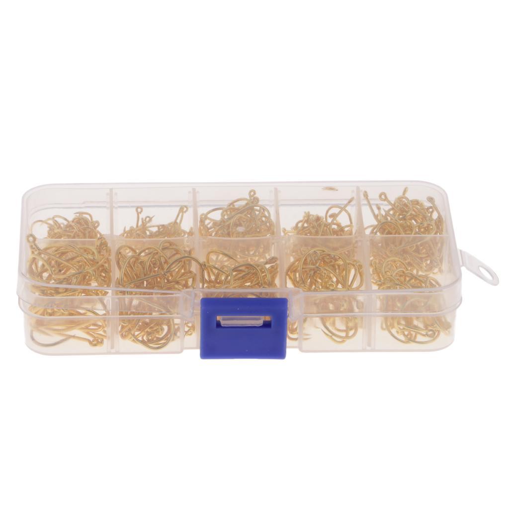 500pcs High Carbon Steel Fishing Hooks Offset Hook Barbed Fishing Hooks