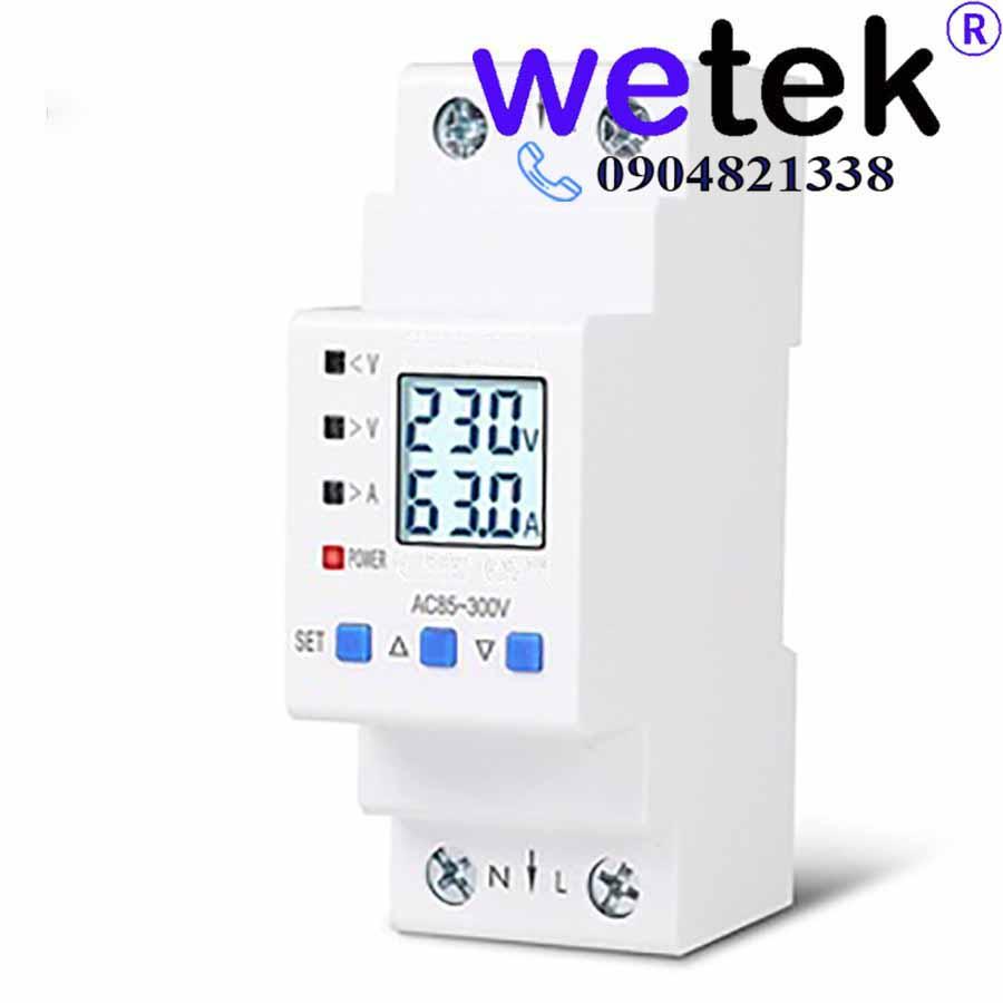 Rơ le DDS238-VAP-80A bảo vệ điện áp và dòng điện 85~300Vac, 1~80A, hiển thị V A kWh kW, dải rộng, đa năng, Hiking