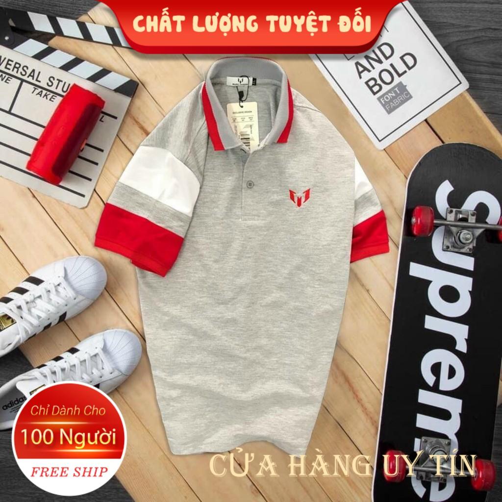 Áo thun polo nam cổ bẻ ngắn tay phối vàng đen cao cấp