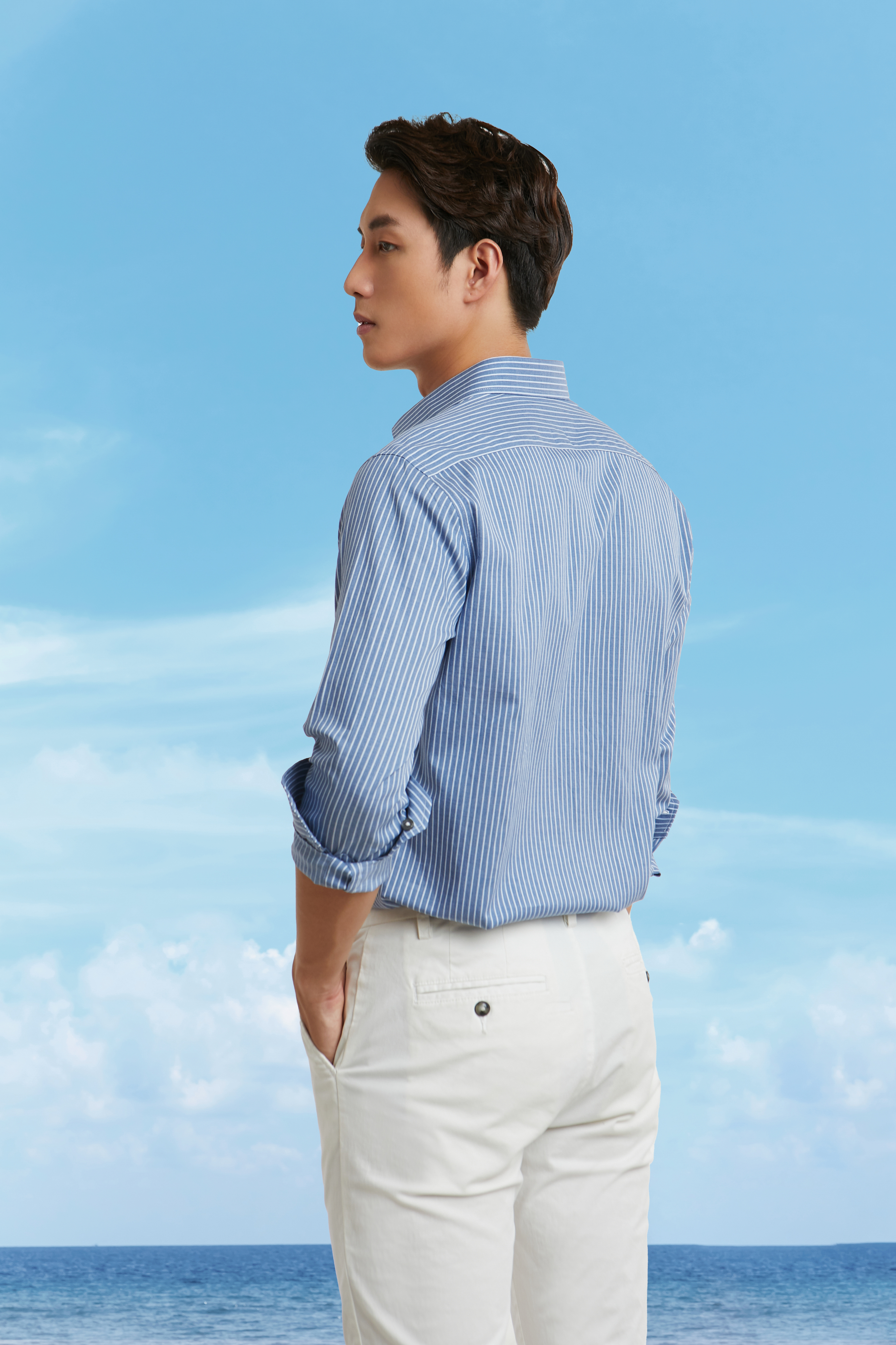 Áo Sơ Mi Sọc Nam Tay Dài N&amp;M Thương Hiệu NINOMAXX 2101084 - S