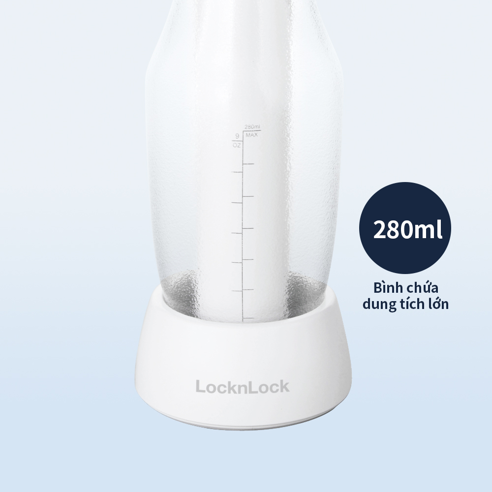 Máy tăm nước không dây Lock&amp;Lock ENR126WHT - Hàng chính hãng, dung tích 280ml, làm sạch lỗ siêu nhỏ 0,6mm - JoyMall