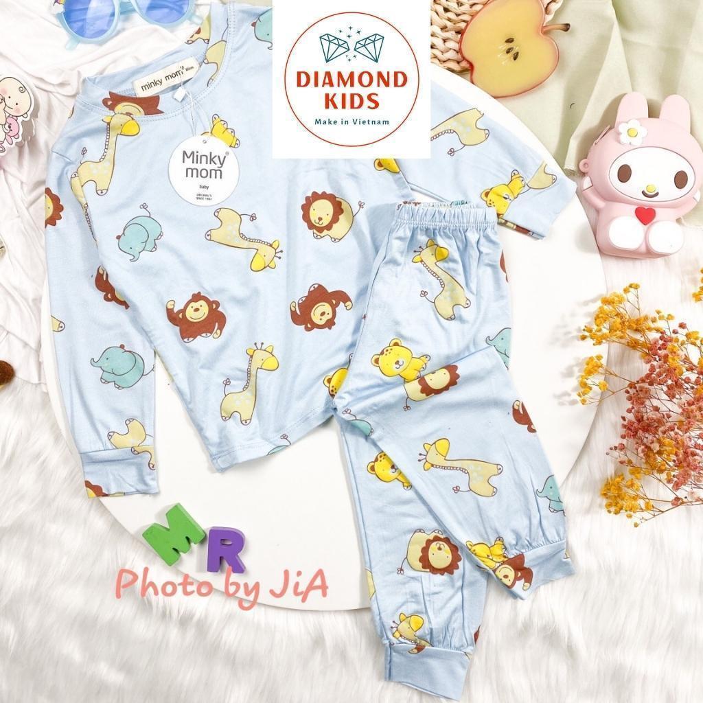 Bộ Dài Tay MINKY MOM Thun Lạnh, Quần Áo Trẻ Em Bé Trai Bé Gái In Hình Dễ Thương vải mềm mịn thoáng mát TD.1