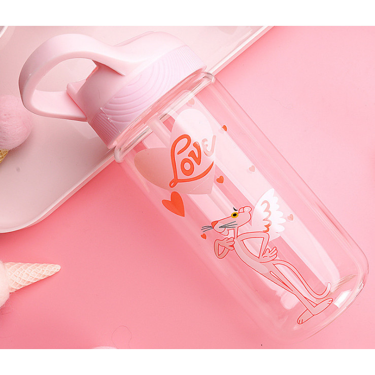 Bình đựng nước thủy tinh Pink Panther Funny - 500ml