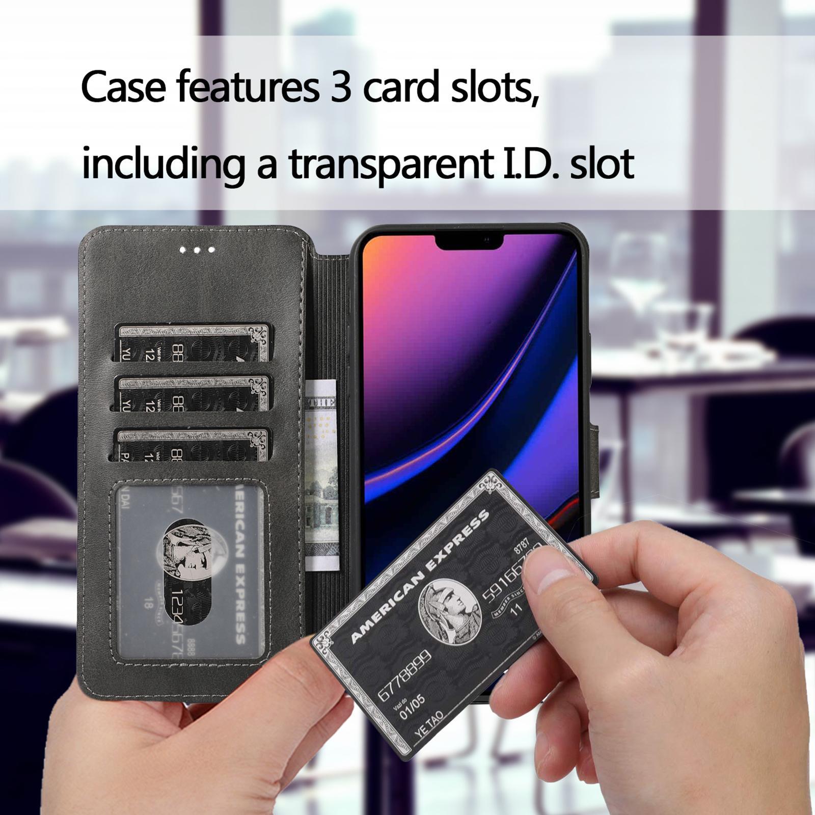 Card Holder Wallet Case Soft Leather Flip Cover Shell for iPhone