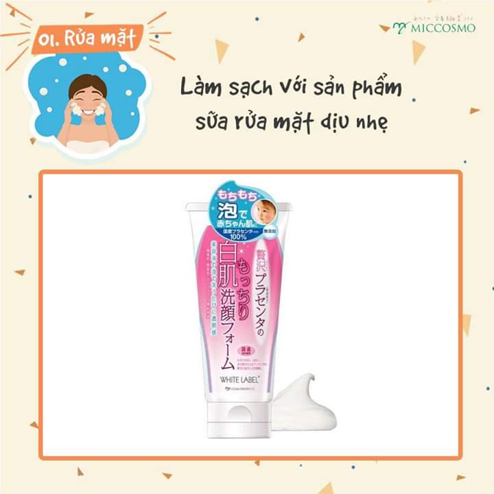 Sữa Rửa Mặt Dưỡng Da Trắng Mịn White Lable Premium Placenta Wash (110g)