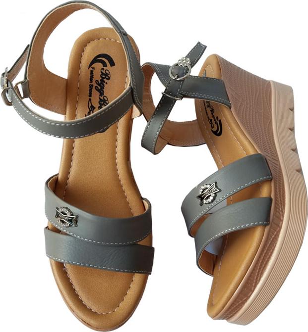 Giày Sandal Nữ Đế Xuồng BIGGBEN Da Bò Thật SDX15