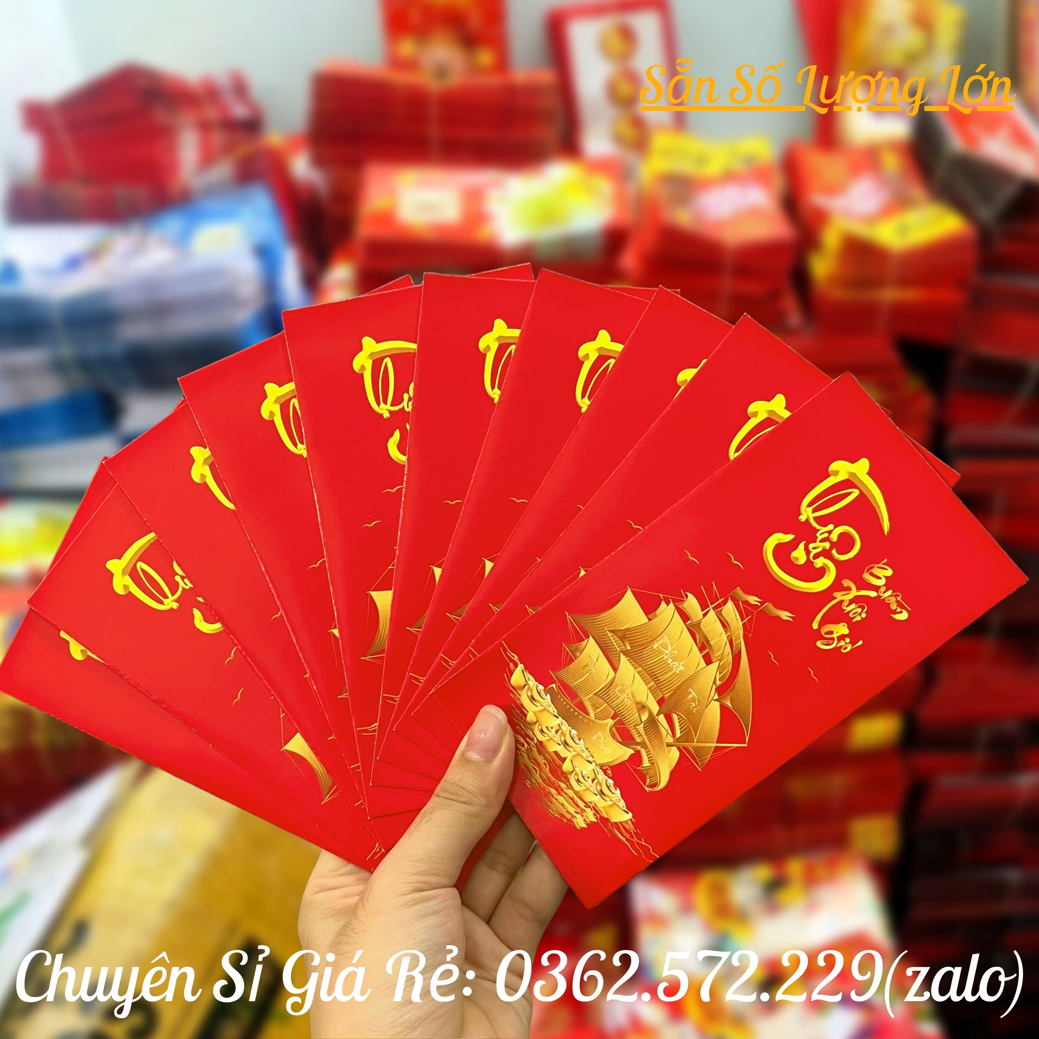 Combo 10 BAO LÌ XÌ - Thuận buồm xuôi gió - Lì Xì Tết 2023