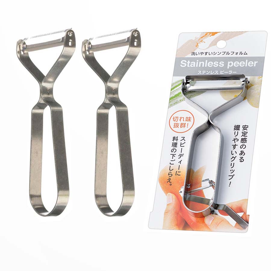Bộ 3 nạo củ quả inox lưỡi xoay tay cầm chữ Y - Hàng nội địa Nhật