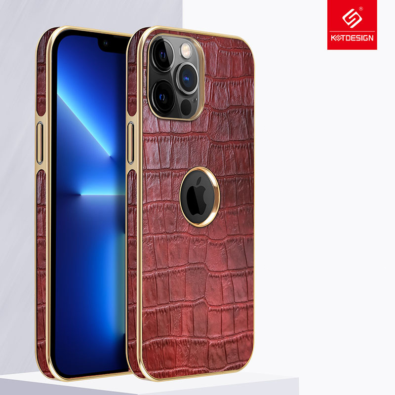 Ốp lưng da vân cá sấu iPhone 13 Pro hiệu KST DESIGN cao cấp, chống sốc- Hàng Chính Hãng