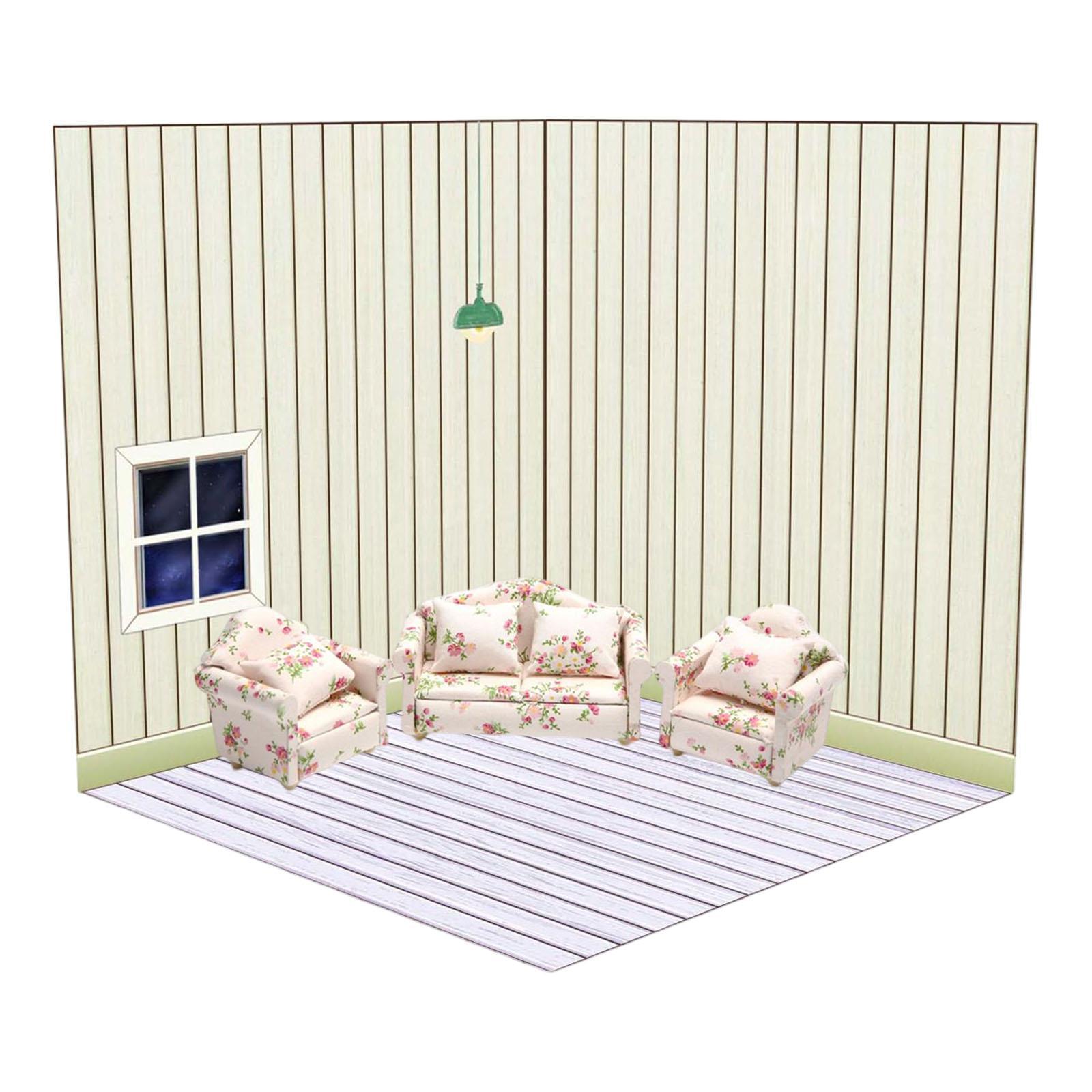 3x 1:12 Dollhouse Display Board Dollhouse Background Board for Unisex
