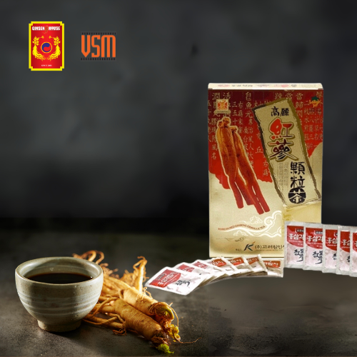 Trà Hồng Sâm Hạt Hàn Quốc Korean Red Ginseng Granule Tea - Ginseng House  (Hộp 100 gói)