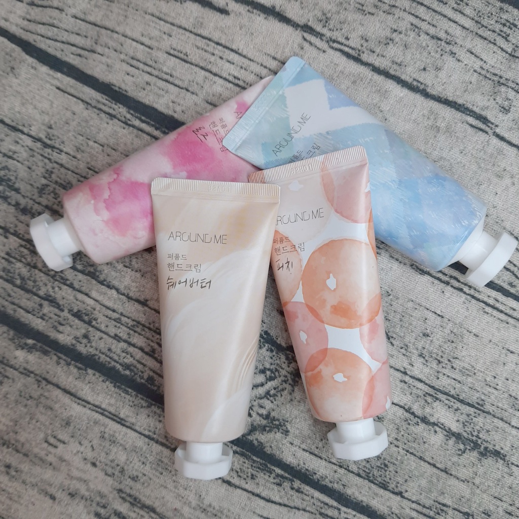 Kem dưỡng da tay Around Me Happiness Hand Cream Hàn Quốc 60g hạt bơ mỡ- Mẫu mới