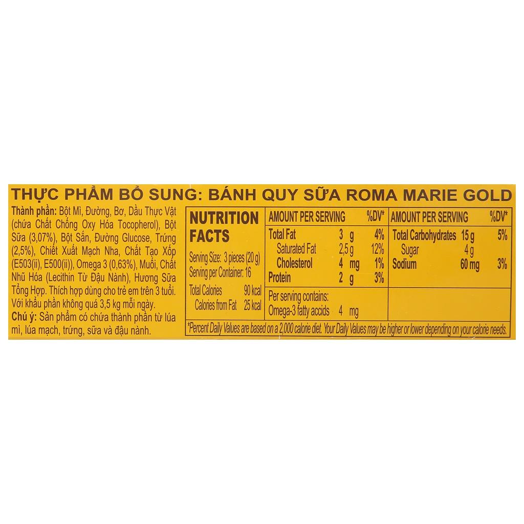 Bánh quy sữa Roma Marie Gold hộp 320g (16x20g) (date Mới)