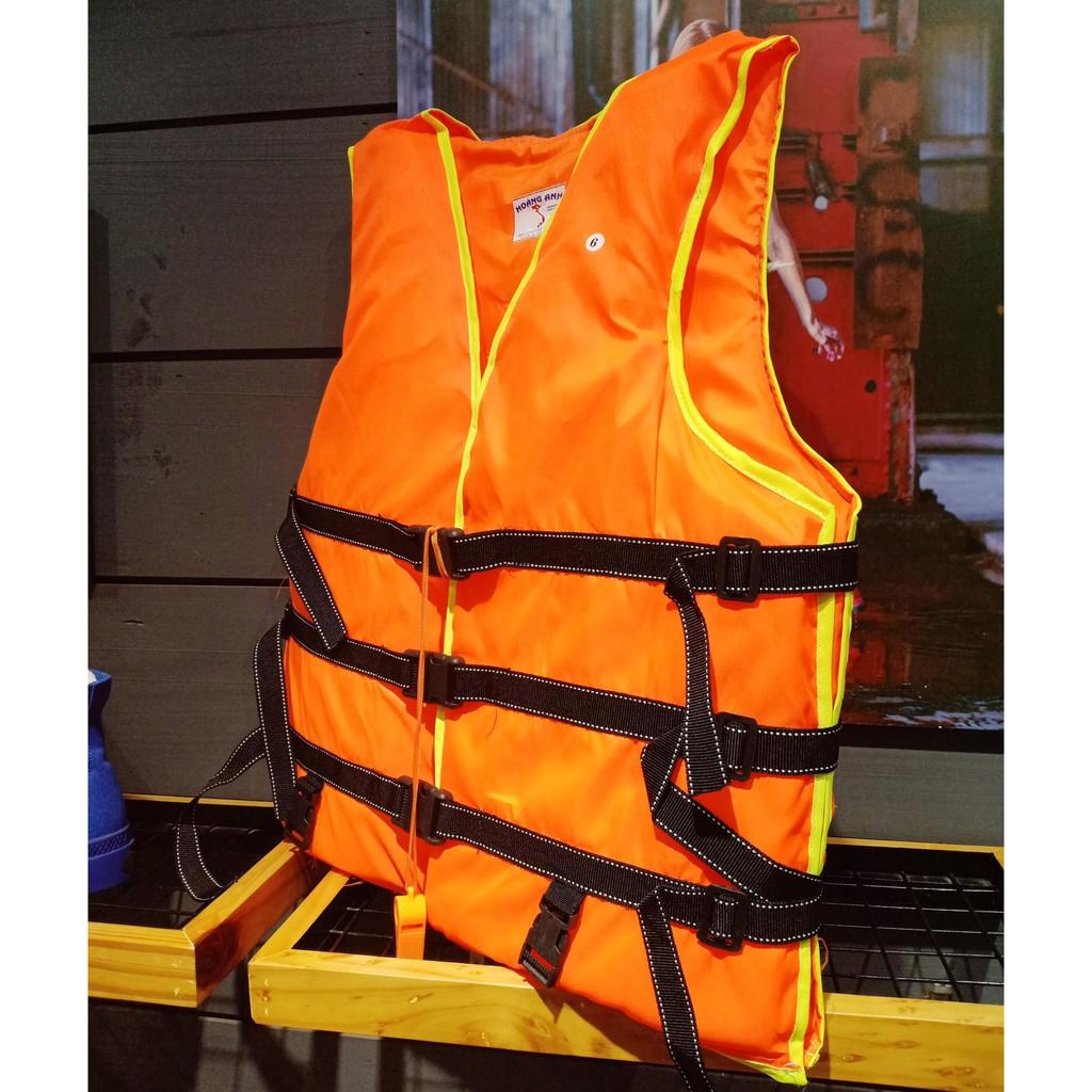 Combo 2 áo phao bơi an toàn người lớn có còi size số 6 (da cam)
