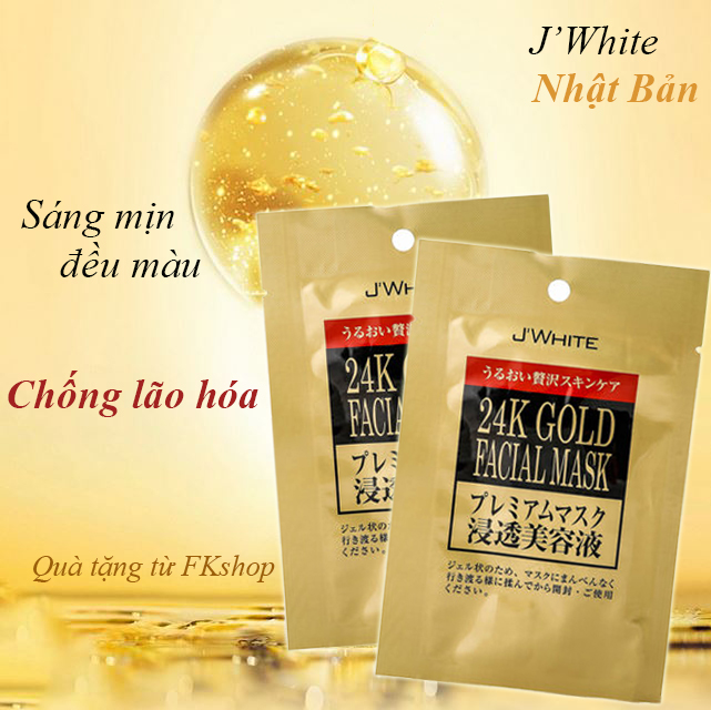 [Quà tặng] Mua vớ quần tất Nhật Bản tặng miếng đắp mặt nạ Vàng 24K JWHITE dưỡng ẩm sáng mịn chống lão hóa