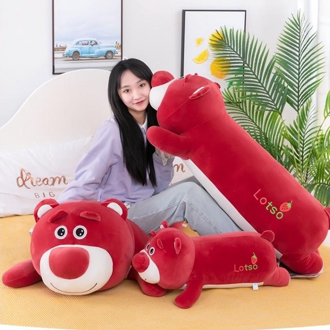 Gấu bông Lotso Đỏ siêu đáng yêu, Gấu Dâu hoạt hình cute