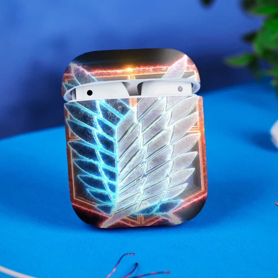 Miếng dán skin chống bẩn cho tai nghe AirPods in hình Attack on Titan - lgo001 (bản không dây 1 và 2)
