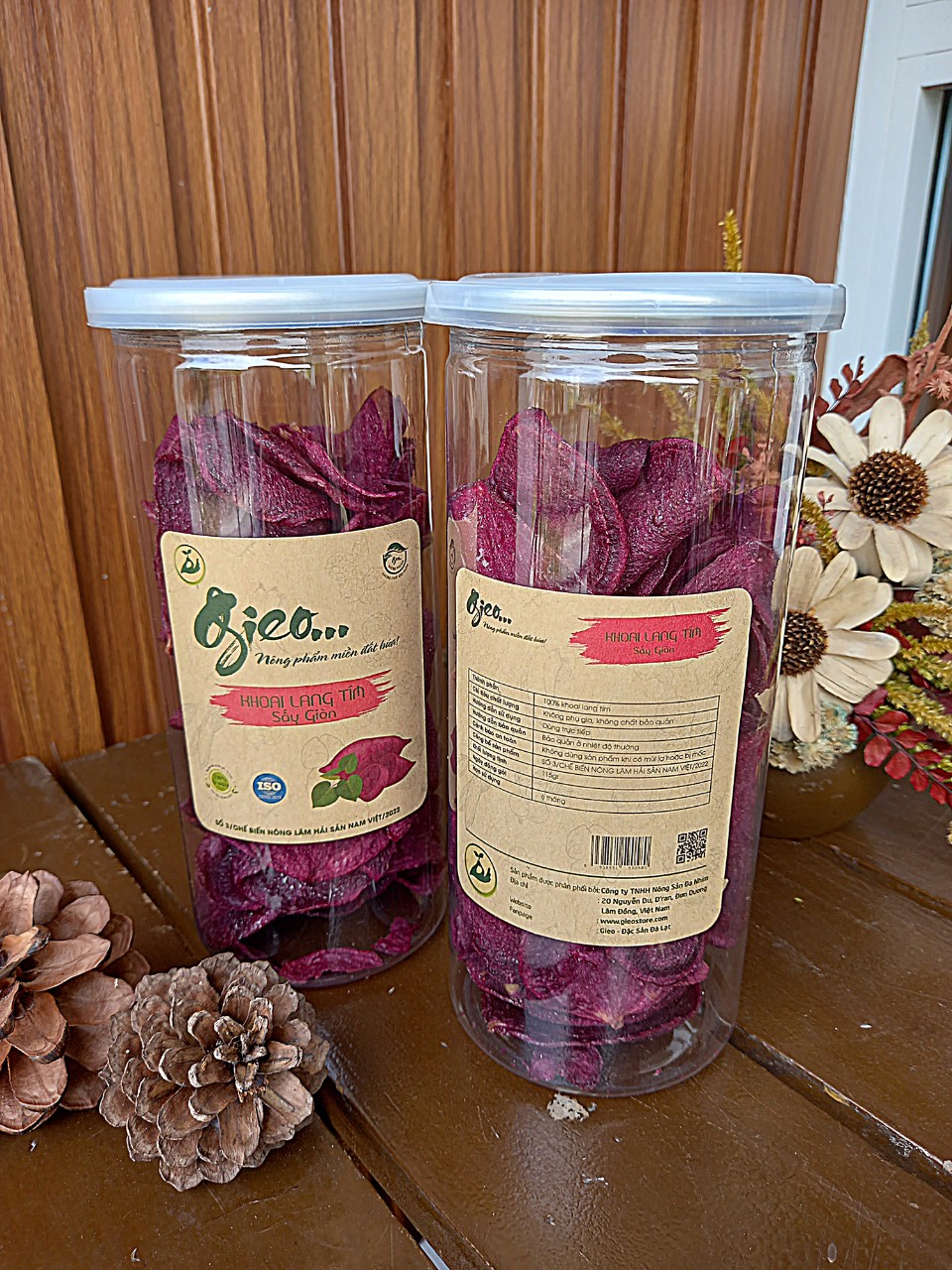 Khoai lang tím sấy giòn - hũ nhựa tròn 130 gram