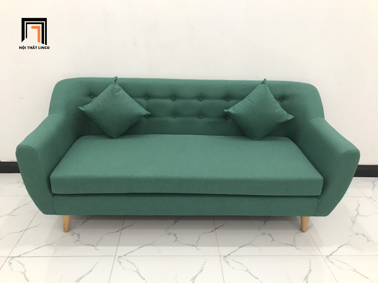 Ghế sofa băng dài NL xanh ngọc nhiều kích cỡ